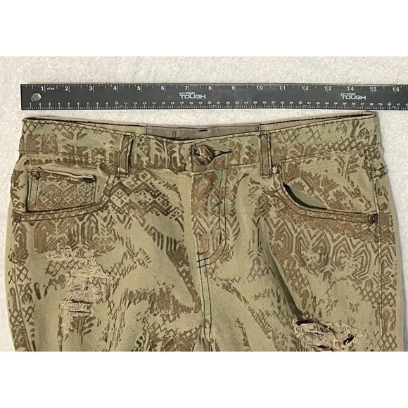 ONE TEASPOON- NWOT Piper 01 JEANS Size 26 Ret$170 THRASHED DESTROYED Camo Brown - Picture 9 of 10